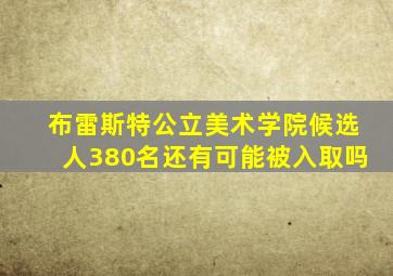 布雷斯特公立美术学院候选人380名还有可能被入取吗