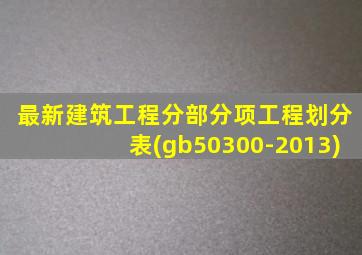 最新建筑工程分部分项工程划分表(gb50300-2013)